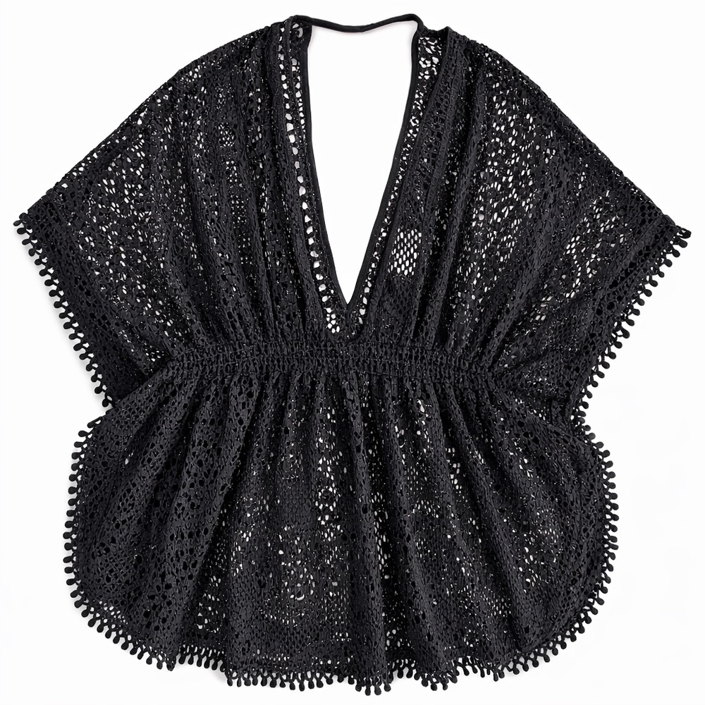 Beach Cover Up Swimsuit black lace size S